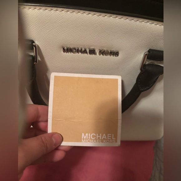 Michael Kors Selma Optic White/Black Satchel - Picture 6 of 6